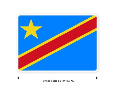 Aufkleber Flagge DEMOCRATIC REPUBLIC CONGO Congolese 10cm(S) - 28cm(XL) sticker