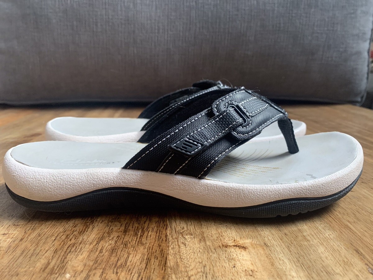 Clarks Cloudsteppers Brinkley Jazz Comfort Flip Flops Sandals Size US 7 Black View 5