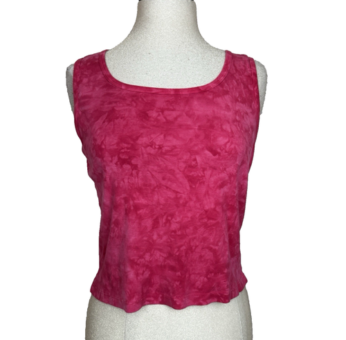 Ralph Ralph Lauren Pink Tie Dye Crop Tank Top L Vintage Embroidered Logo Y2K 90s USA