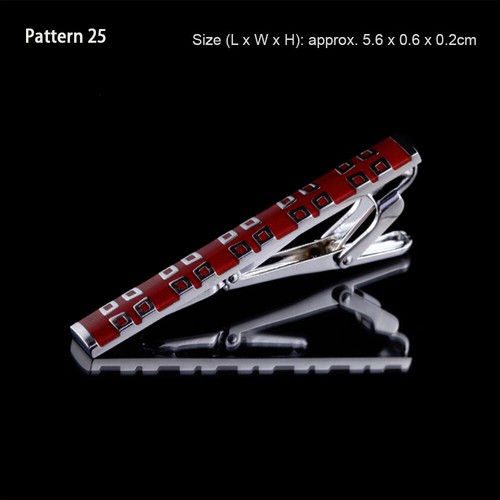 Mens New 5~6cm Clip Stainless Steel Shirt Tie Pin Bar Clasp Wedding Silver Black - Picture 37 of 66
