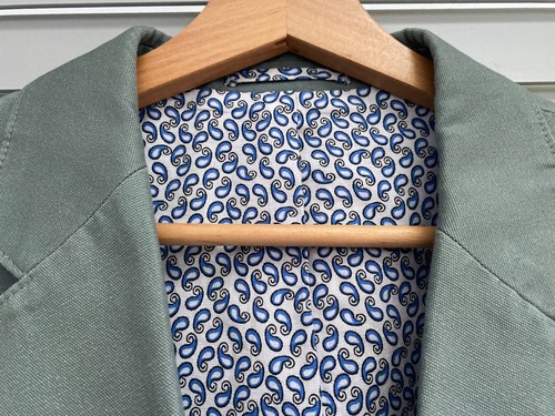 PETER CHRISTIAN Sage Green Jacket 42L 100% Mens Cotton Smart Casual Sports Coat - Picture 3 of 13