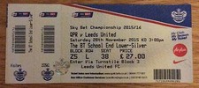 QPR v Leeds United Sky Bet Championship Ticket  28/11/15 (2015/2016)