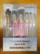 Profusion Frosted Snow Sparkle *7 PIECES* Makeup Brush/Cleaning Mat Set E7C