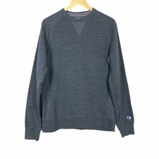 Champion Mens Textured French Terry Crew Neck Sweatshirt Size Small Gray
