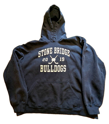 Stone Bridge Bulldogs Ice Hockey 2019 Navy Blue Long Sleeve Hoodie Mens XL