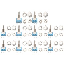 10Pcs SPDT Toggle 3-Pin 2 Position ON/ON Miniature Toggle 6A 125V AC1755