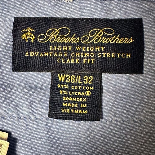 Brooks Brothers Light Weight Advantage Chino Stretch Pants Mens Size 36x32 Clark - Picture 5 of 8