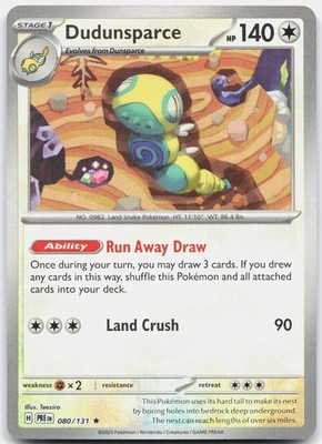 Dudunsparce (Master Ball Pattern) Rare SV: Prismatic Evolutions 080/131 NM