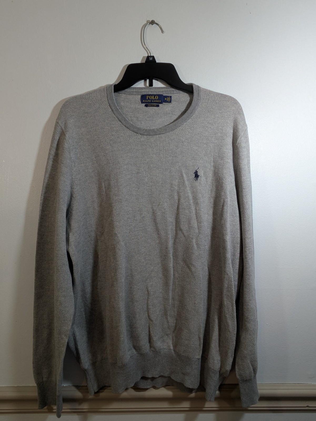 Polo Ralph Lauren Felpa Uomo M Pullover Felpa Pony Termica Grigio