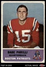 1962 Fleer #4 Babe Parilli Patriots Kentucky 4 - VG/EX