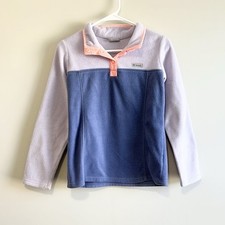 Columbia Youth Girl's Snap Fleece Pullover Purple Size Large