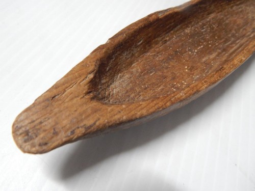 1100ad W. THULE BREVIG MISSION / ST. LAWRENCE IS. ESKIMO INUIT WOOD UMIAK MODEL