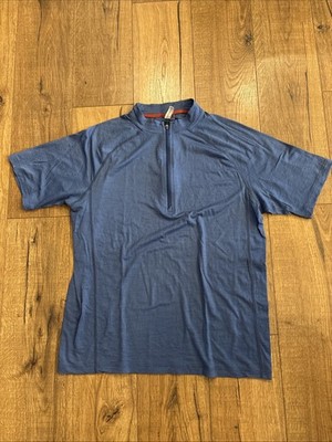 Ibex Weightless Wool Men s Medium Quarter Zip Shirt Blue Merino Wool Blend