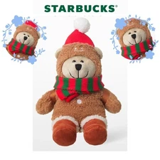 Starbucks Christmas Bearista Bear Gingerbread Plush Doll Holiday Stuffed Toy