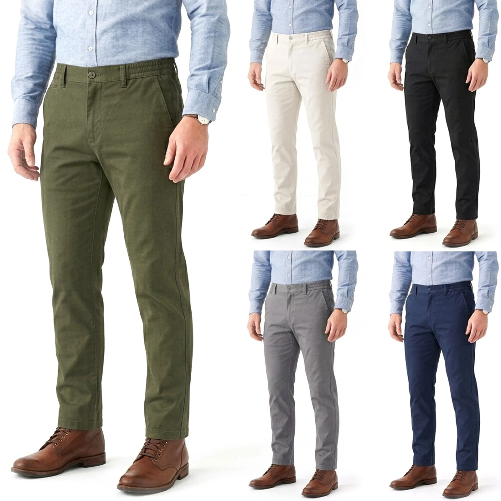 Mens Rugby Trousers Elastic Waist Casual Straight Leg Smart Office Work Pants
Opens in a new window