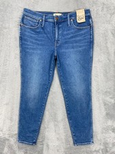 Madewell 10 Inch High Rise Skinny Jeans Womens 33P Blue Med Wash Stretch Denim