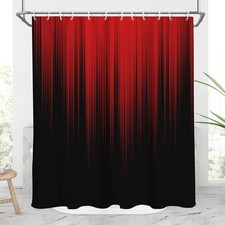 Red And Black Shower Curtain Funny Ombre Modern Abstract Bathroom Set 60x72