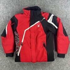 Spyder Ski Jacket Kids 12 Red Insulated Lined Padded Water Resistant Skiing