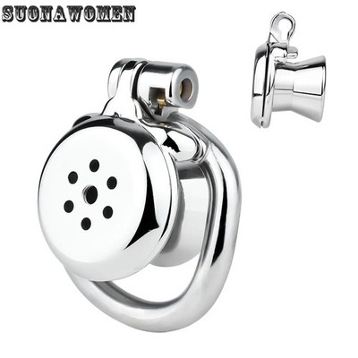 new Inverted Fixed Cylinder Sissy Male Chastity Cage Lock Cage tube Sounding Men