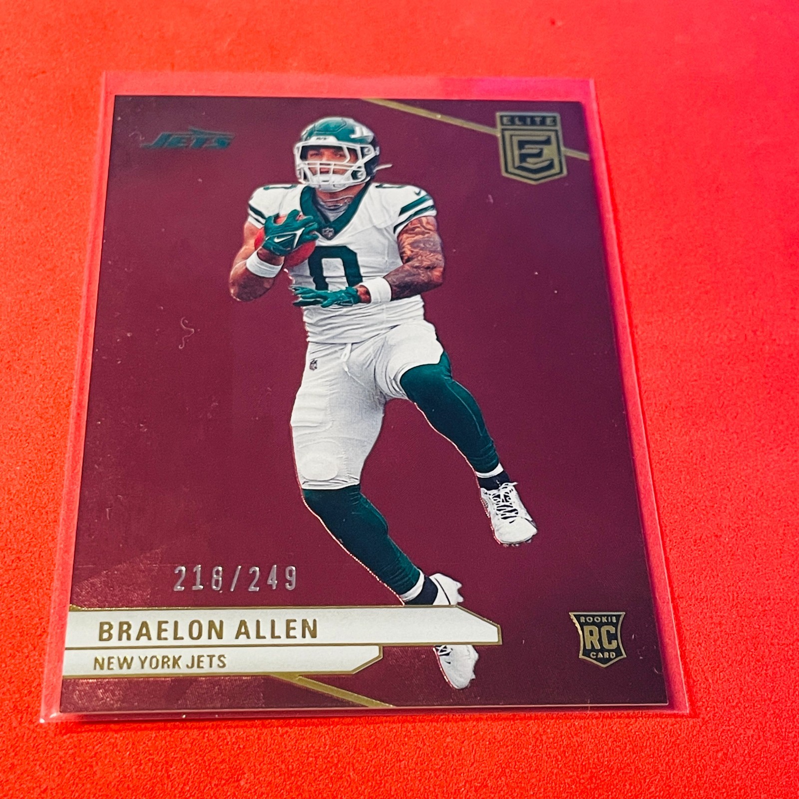 Braelon Allen .. ROOKIE 218/249 MAROON .. New York Jets .. 2024 Elite PARALLEL