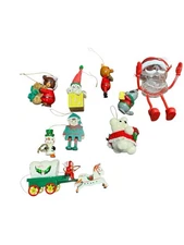 Vintage Lot of Wooden Christmas Ornaments and A Few Misc. Some Broken As-Is