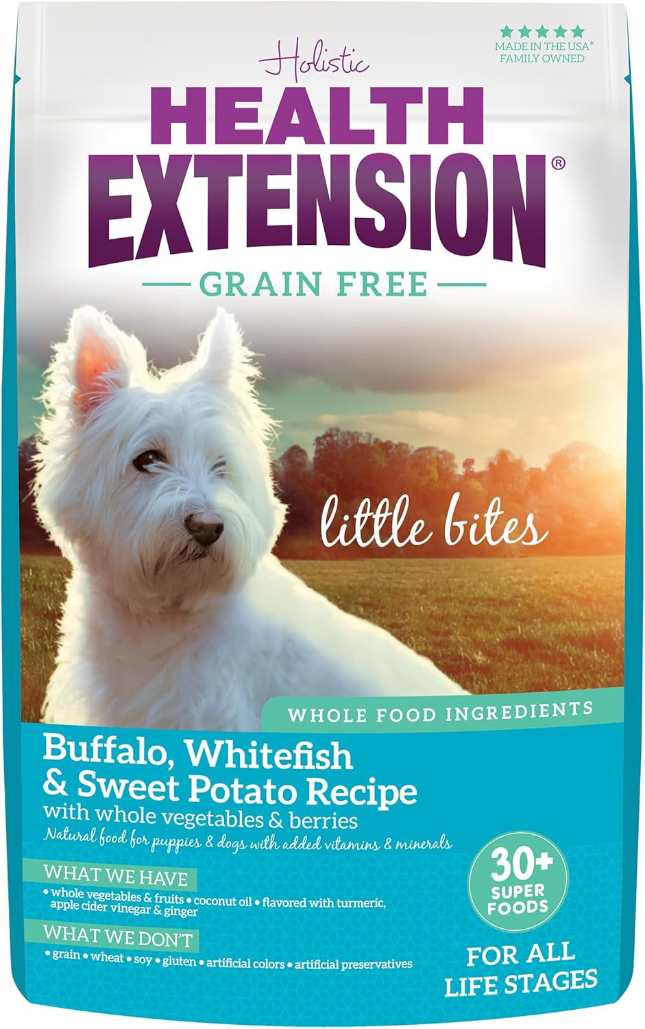 Grain Free Buffalo & Whitefish Little Bites Small Kibble Formula with 30+ Superf