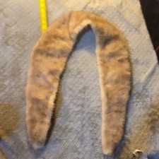 Vintage Brown tan MINK Fur Stole Collar Wrap With Lining 22  Long see pic