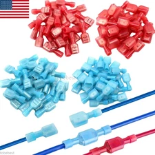 200/100PCS Female Male Spade Crimp Terminals Insulated Wire Connectors 22-14AWG