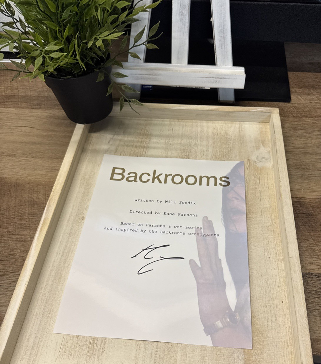 Kane Parsons  BACKROOMS  Signed 8x10 AUTO Script Cover w/COA Matching Holo Proof