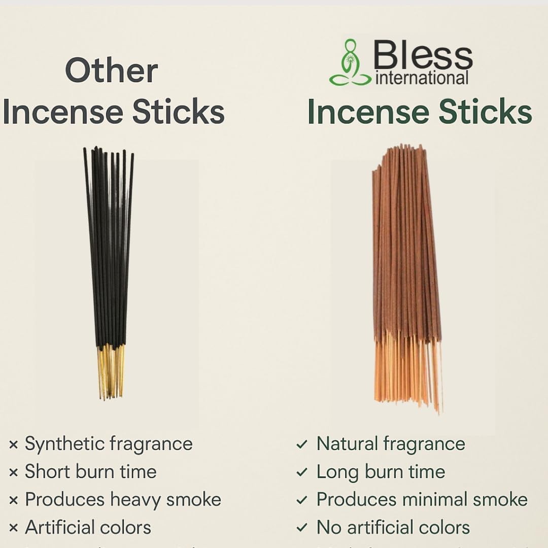 Bless-Green-Tea-Incense-Sticks 100%-Natural-Handmade-Hand-Dipped-Incense-Stic...