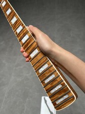 AAAA Gloss Electric guitar Neck 21Frets Roasted Flame Maple Bone Nut Shell Inlay