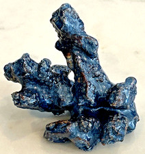 Coral Paperweight Steel Blue Mica Resin 5.25 x 4 x 3.5 in New 15.8 ounces