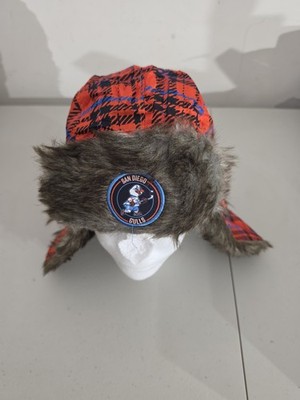 San Diego Gulls Red Plaid Trapper Hat Adult One Size Fits Most Ice Hockey Cap