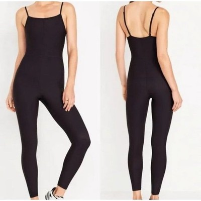Old Navy Active Jumpsuit L Black PowerSoft Bodysuit Athleisure  Compression