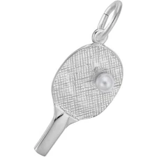Sterling Silver Ping Pong Charm - 21mm x 12mm