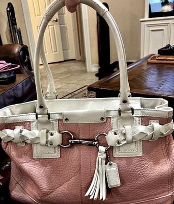 バッグ Coach Hampton Satchel Lether Pink 1419 Vintage COACH Hamptons Soho Hot Pink/Fuchsia Leather Satchel