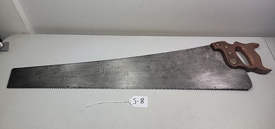 VINTAGE WARRANTED SUPERIOR 28'' HAND SAW 5-1/2PPI  CHARLES A. STRELINGER WHEAT S8