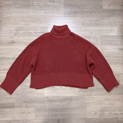 Madewell Wide Ribbed Turtleneck Sweater Sz XL Women Knit Oversized Boho Chunky