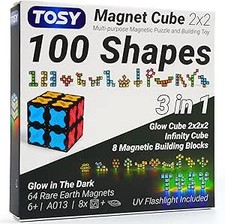 TOSY Magnet Cube 2x2-8 Blocks, 2in1 Toy: 2x2x2 Puzzle Cube and Customizable Infi
