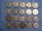 20 SILVER MERCURY DIMES WITH DATES   lot c