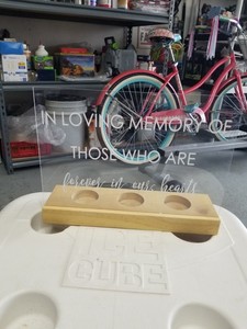 His & Hers Lexan & Wood "In Loving Memory" sign W/spaces for Flameless Candles!