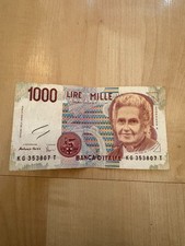 COLLECTORS Italia Banca ditalia 1000 lire mille 1990  BANKNOTE LOOK!!!!!!!!