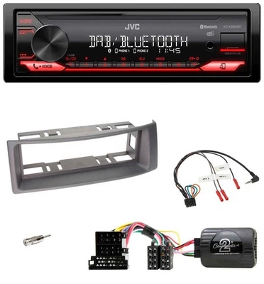 JVC Bluetooth USB DAB Lenkrad Autoradio für Renault Scenic 99-03 Megane grau - Bild 1 von 4