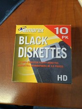 Memorex 3.5" HD Computer Floppy Disks 10 Pack Black Diskettes NEW, 9 Available