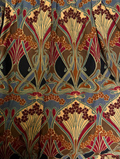 Pair of Vintage Liberty of London Ianthe Lined Curtains, 210cm Drop Art Noueau