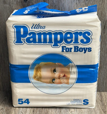 VTG 90s Ultra Pampers FOR BOYS 54 Pack Diapers 8-14 lb Disney Characters NOS