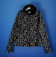 Killstar Hoodie Womens Large Black Cat Celestial Occult Print Full Zip Gothic