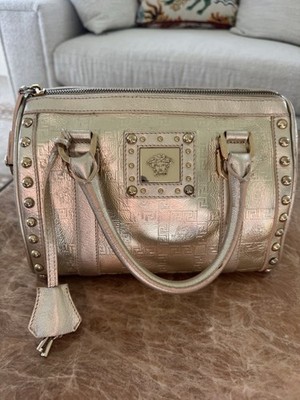 Versace Handbag With Gold Leather And Hardware