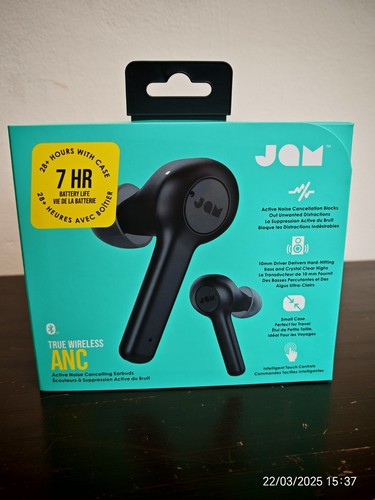 Jam True Wireless Executive ANC Earbuds, Rechargeable Case, Touch Controls
