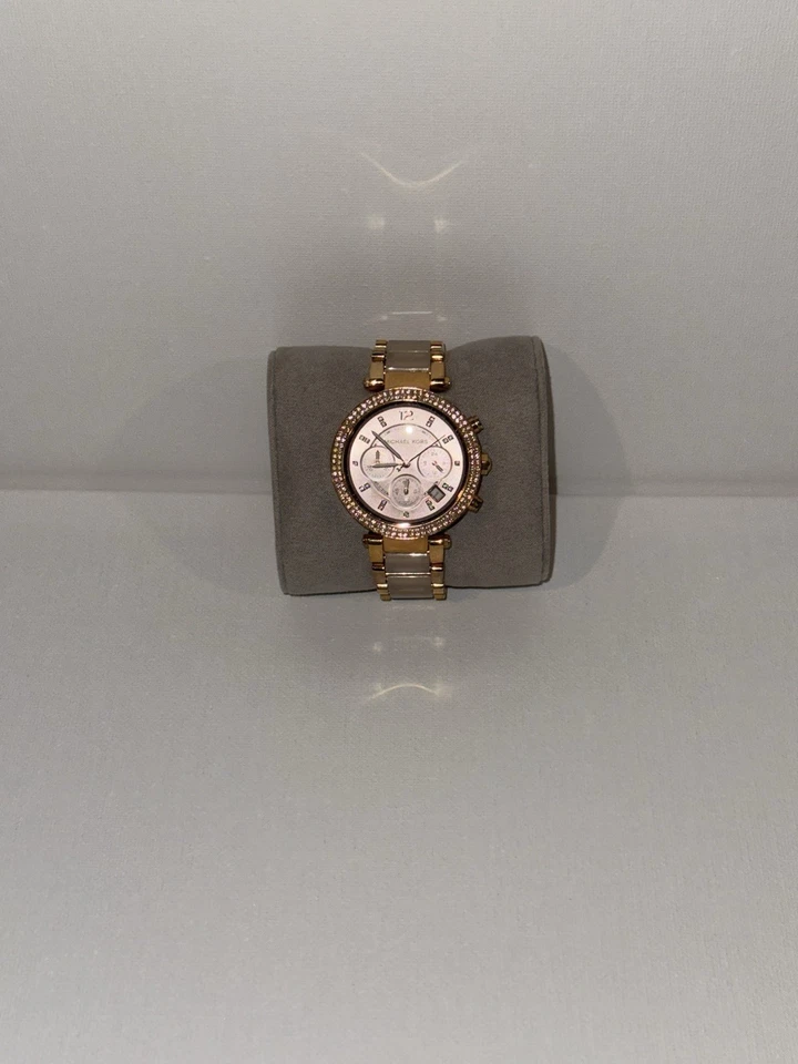 Reloj de pulsera Michael Kros Parker MK5896 para mujer tono oro rosa esfera analógica JNA602 Foto 4 de 4